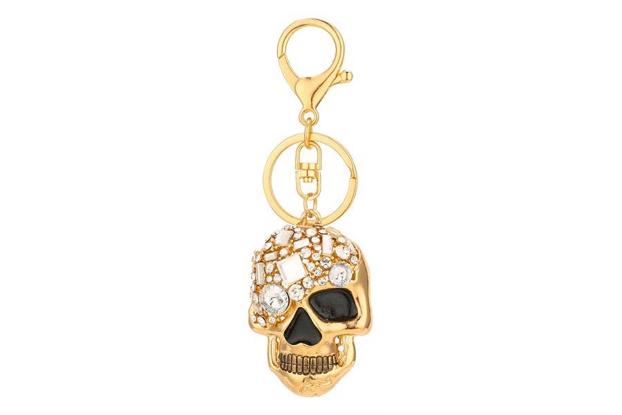 Rhinestone Skull Shaped Key Chain