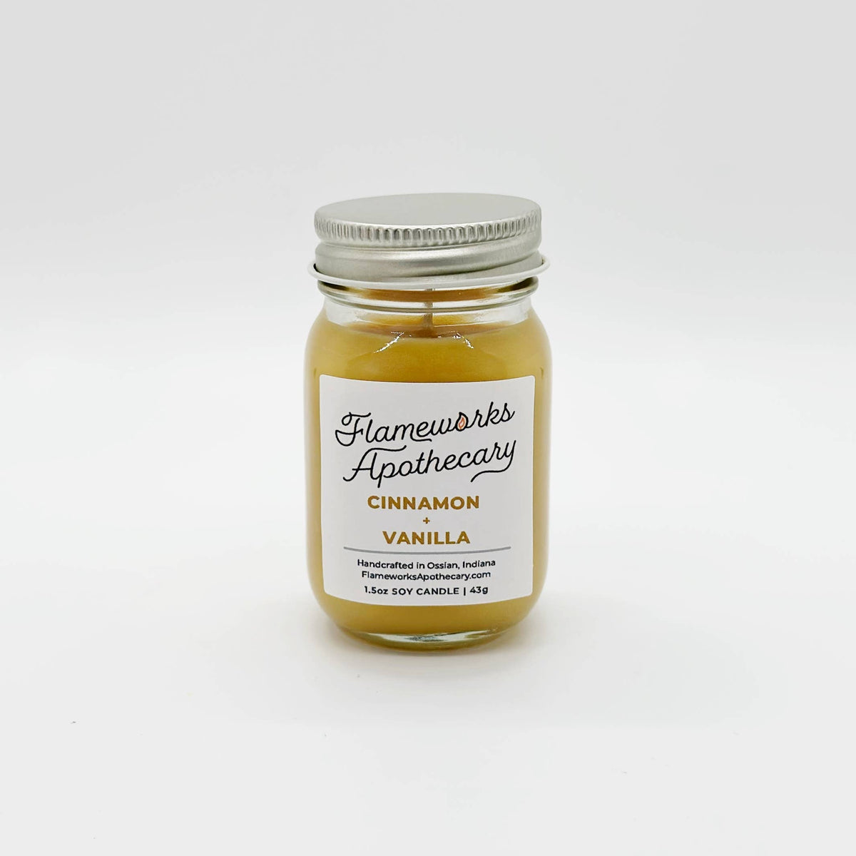 Cinnamon + Vanilla 1.5 oz Mini Mason Jar Candle