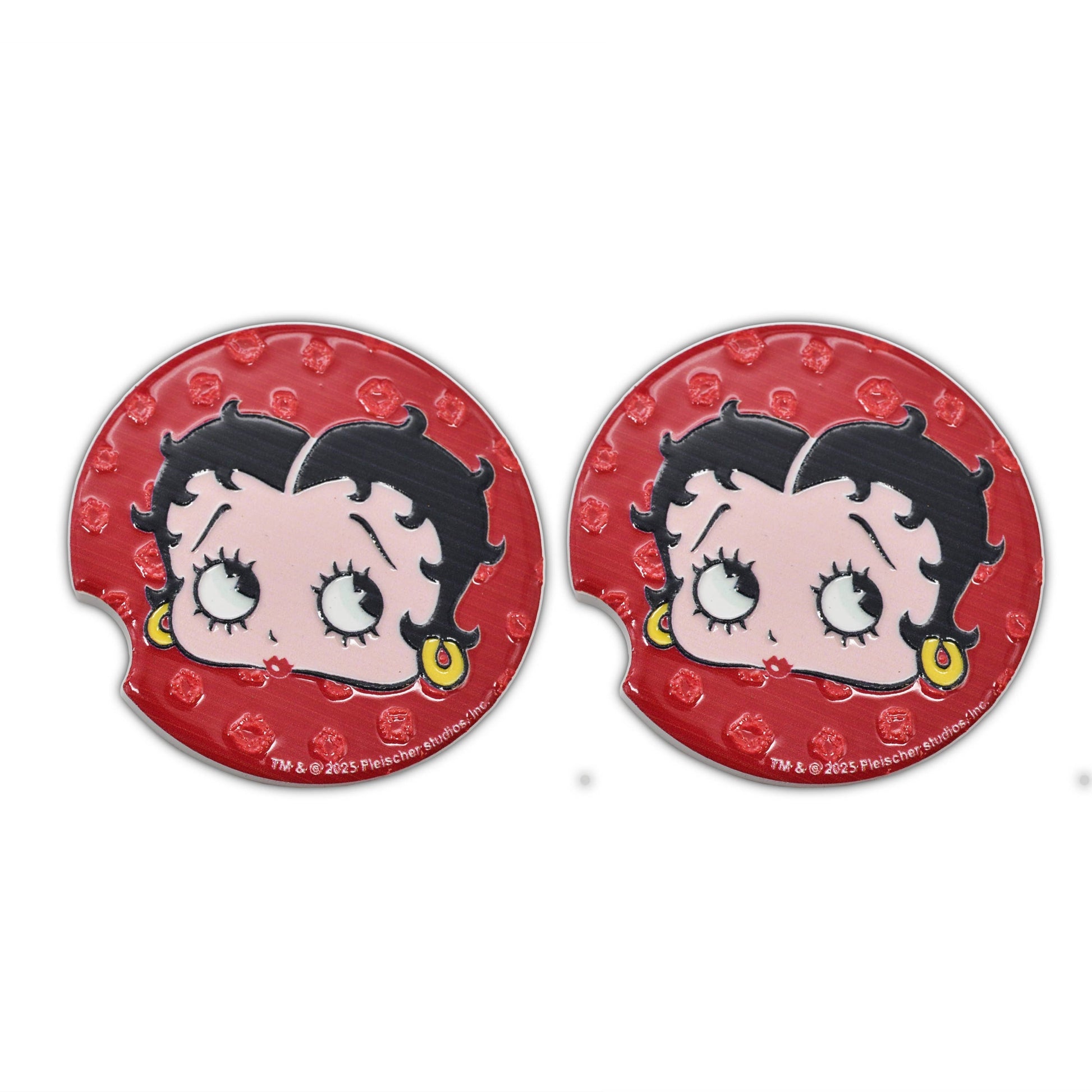 Betty Boop Car Coasters Set of 2- Betty Head