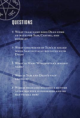 Supernatural Pop Quiz Trivia Deck