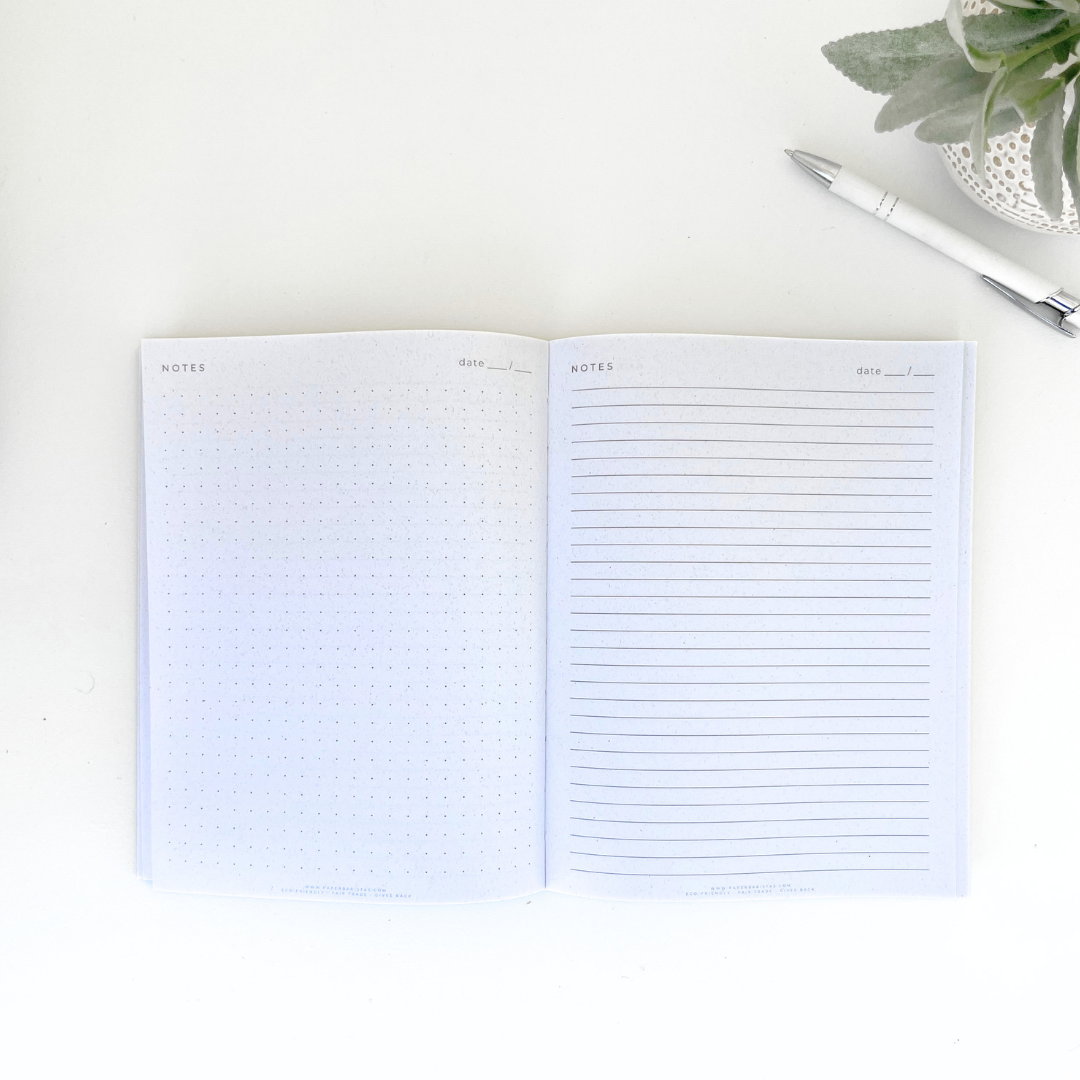 Journal Notebook Planner | Dot Grid Lined Petal Seed Paper