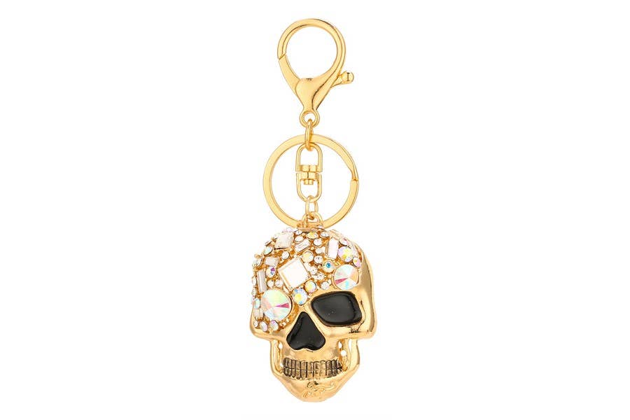 Rhinestone Skull Shaped Key Chain