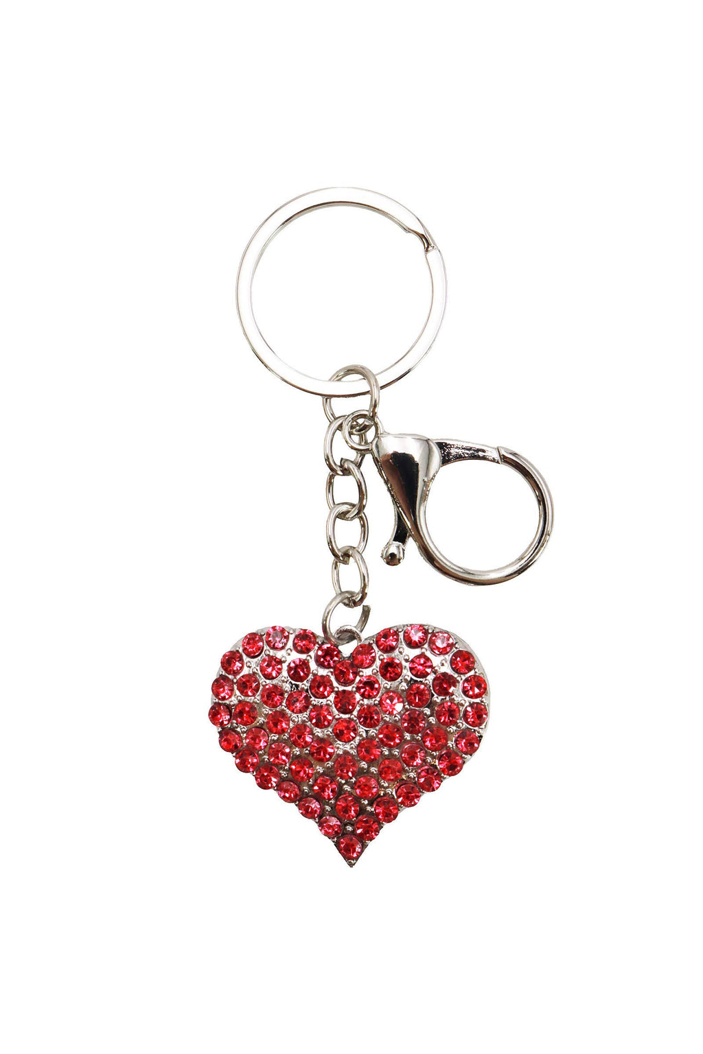Chunky Mini Heart Rhinestone Keychain