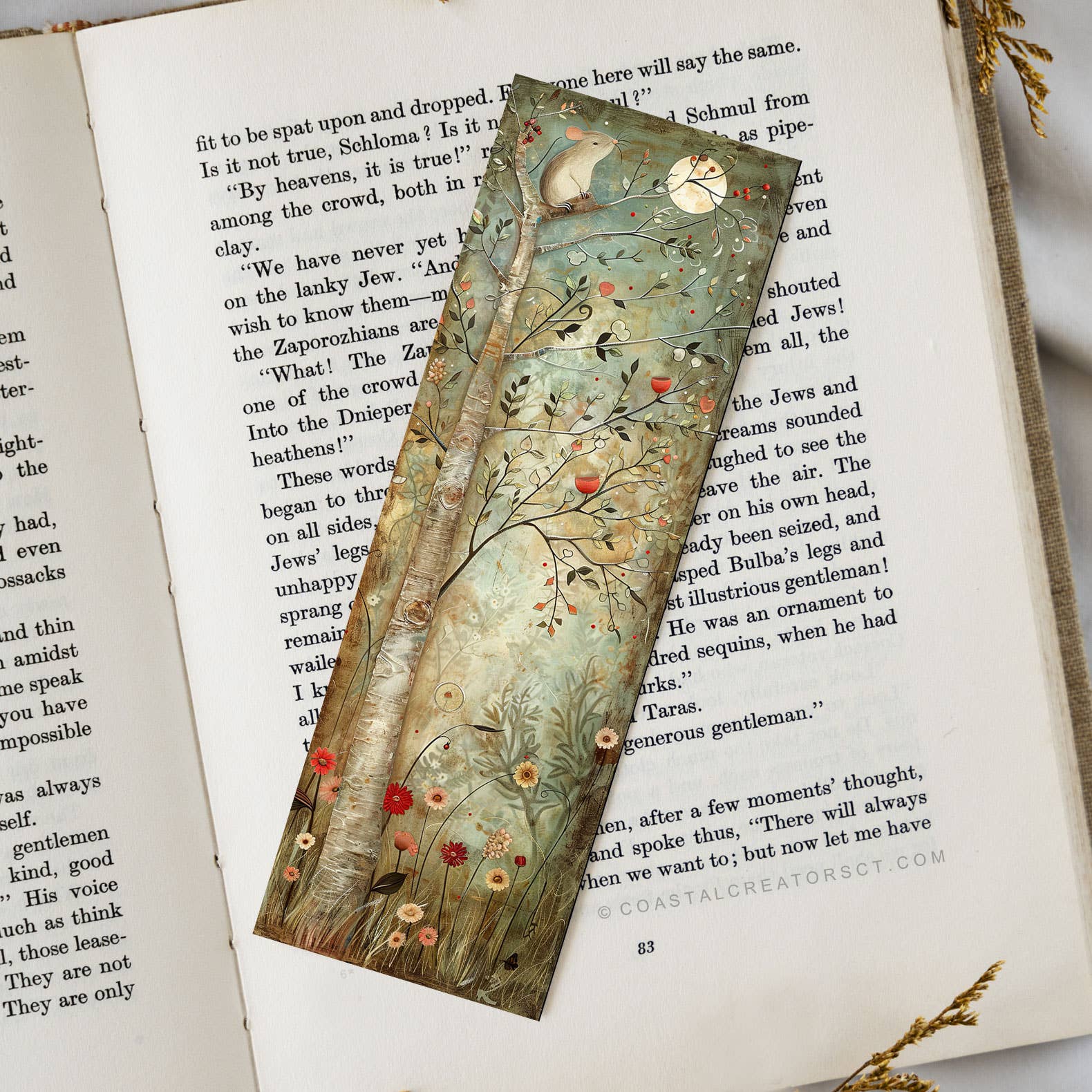 Woodland Forest Field Mouse 2"x6" Glossy Laminated Bookmark