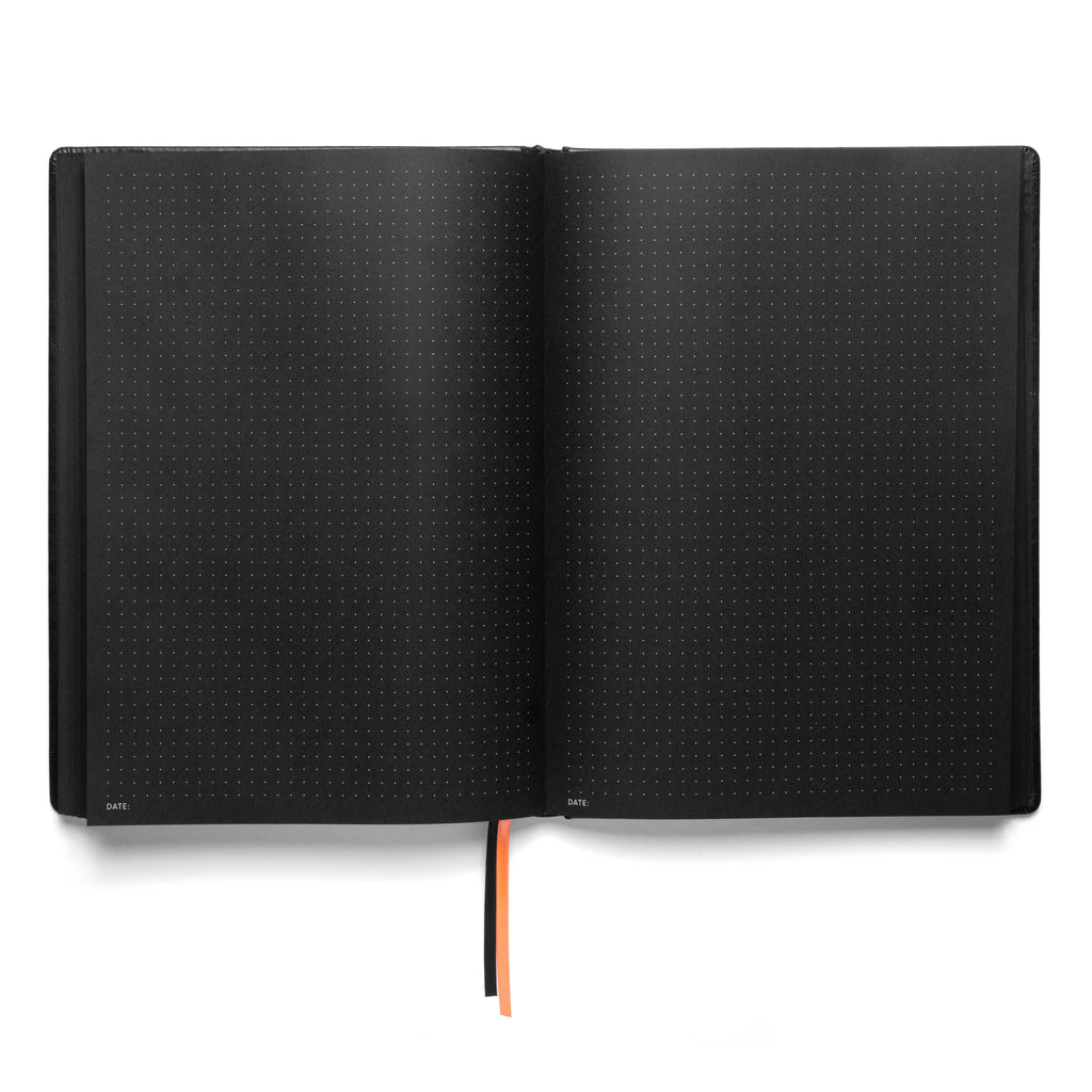 Pitch Black Dotted Journal | All Black Paper Notebook