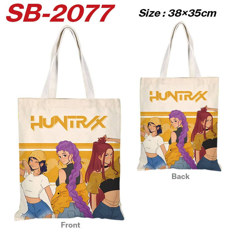 Kpop Demon Hunters full printing canvas shoulder tote bag