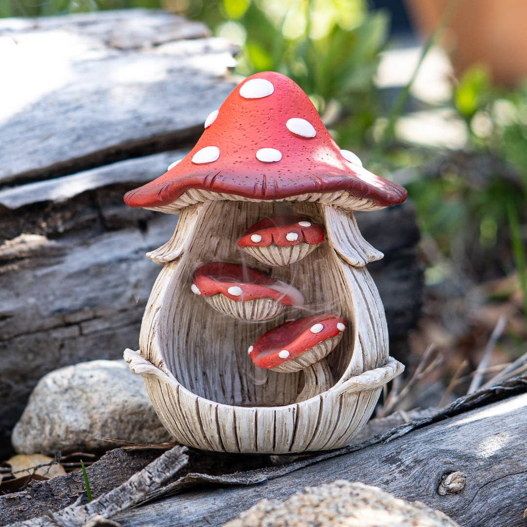 Toadstool Mushroom Backflow Waterfall Incense Burner