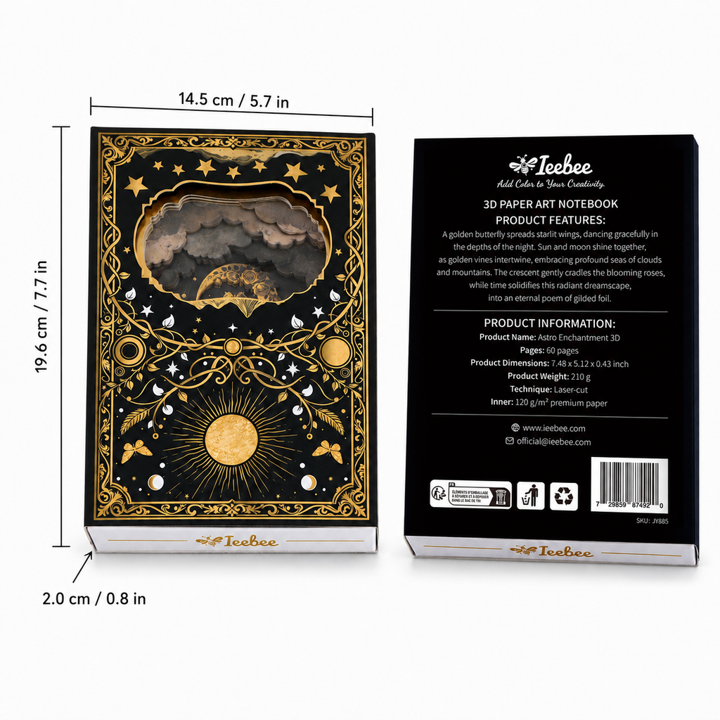 Astro Enchantment 3D Paper Art Notebook | 120 Pages