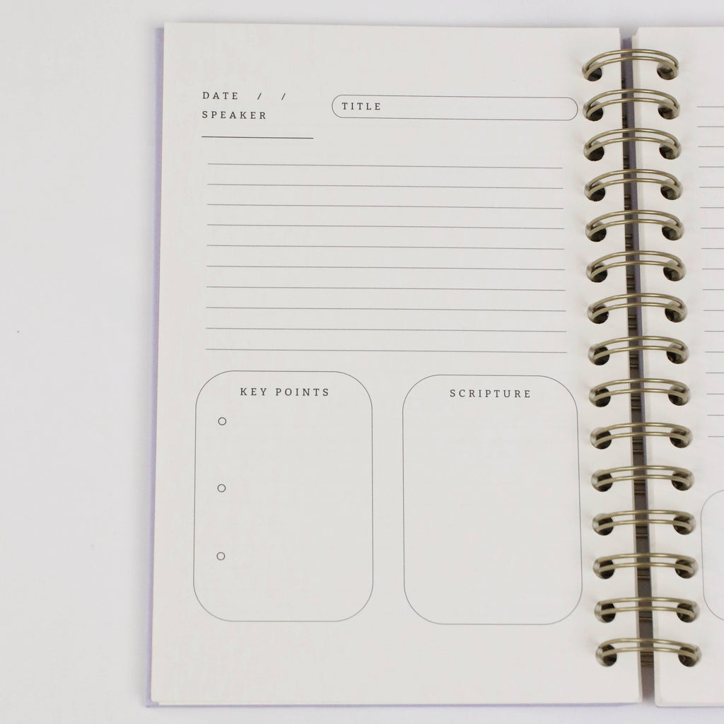 Church Notes Journal - Spiral Linen Purple