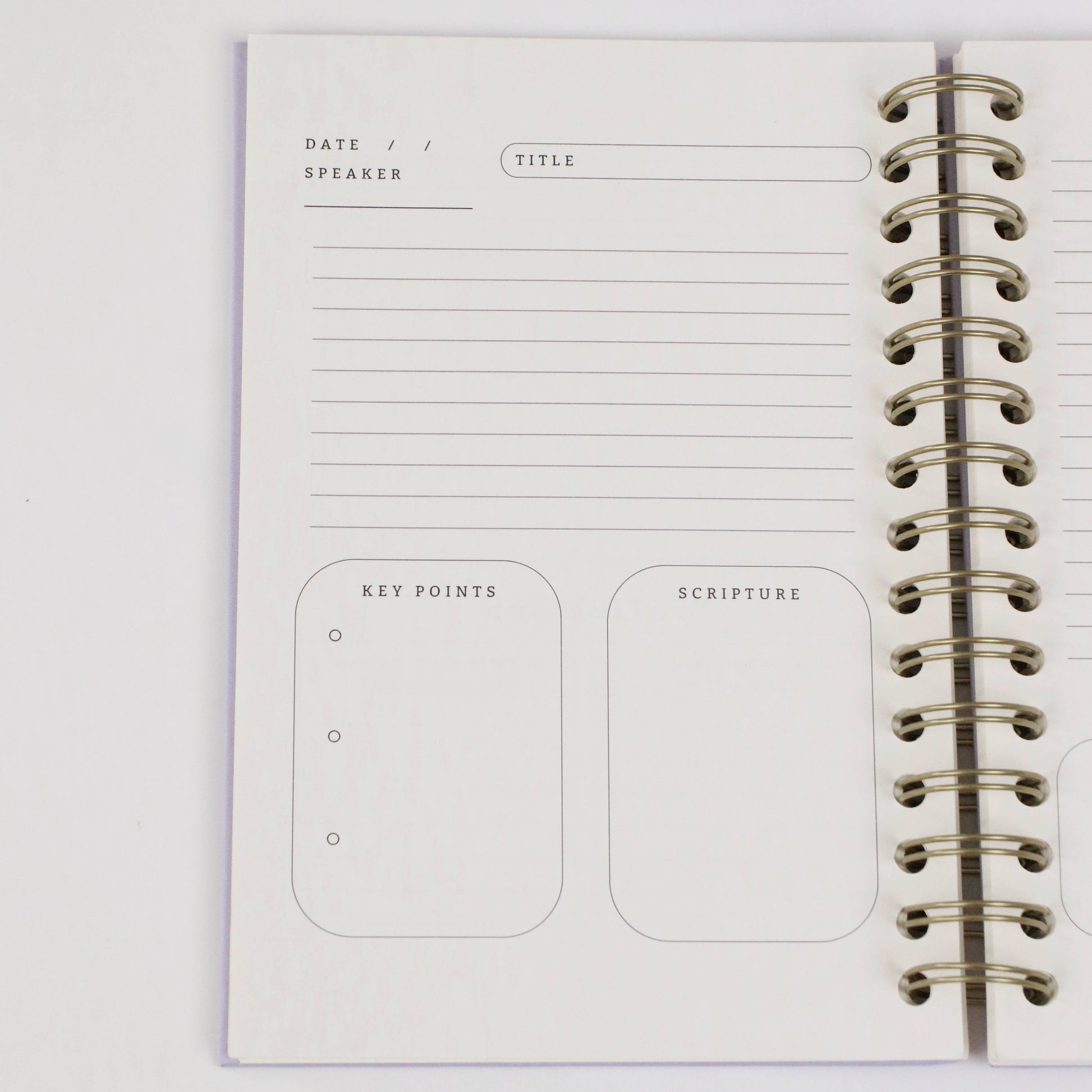 Church Notes Journal - Spiral Linen Purple