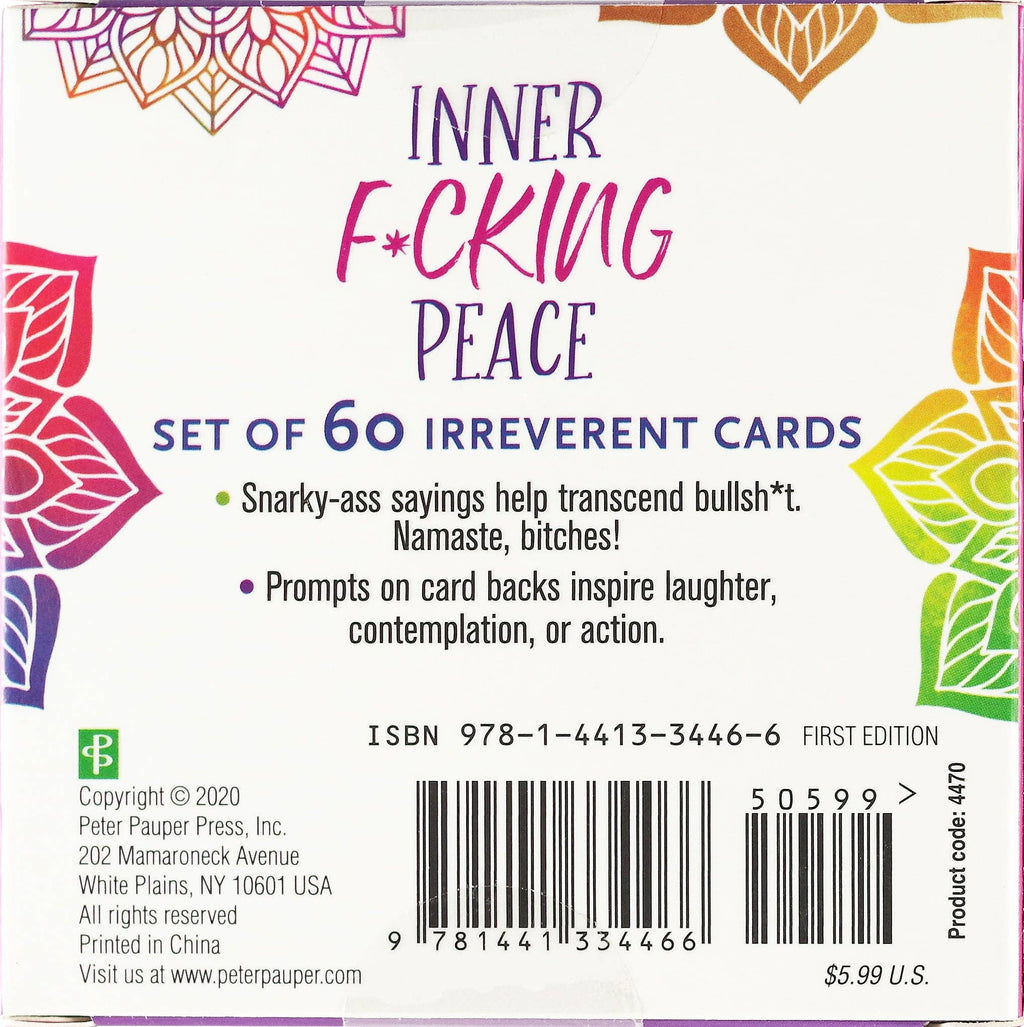 Inner F*cking Peace Card Deck (Set of 60 Irreverent Cards)