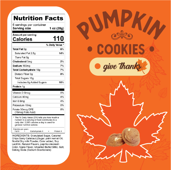 Bite Sized Fall Leaf Cookies: Caramel Apple, Pumpkin & Maple