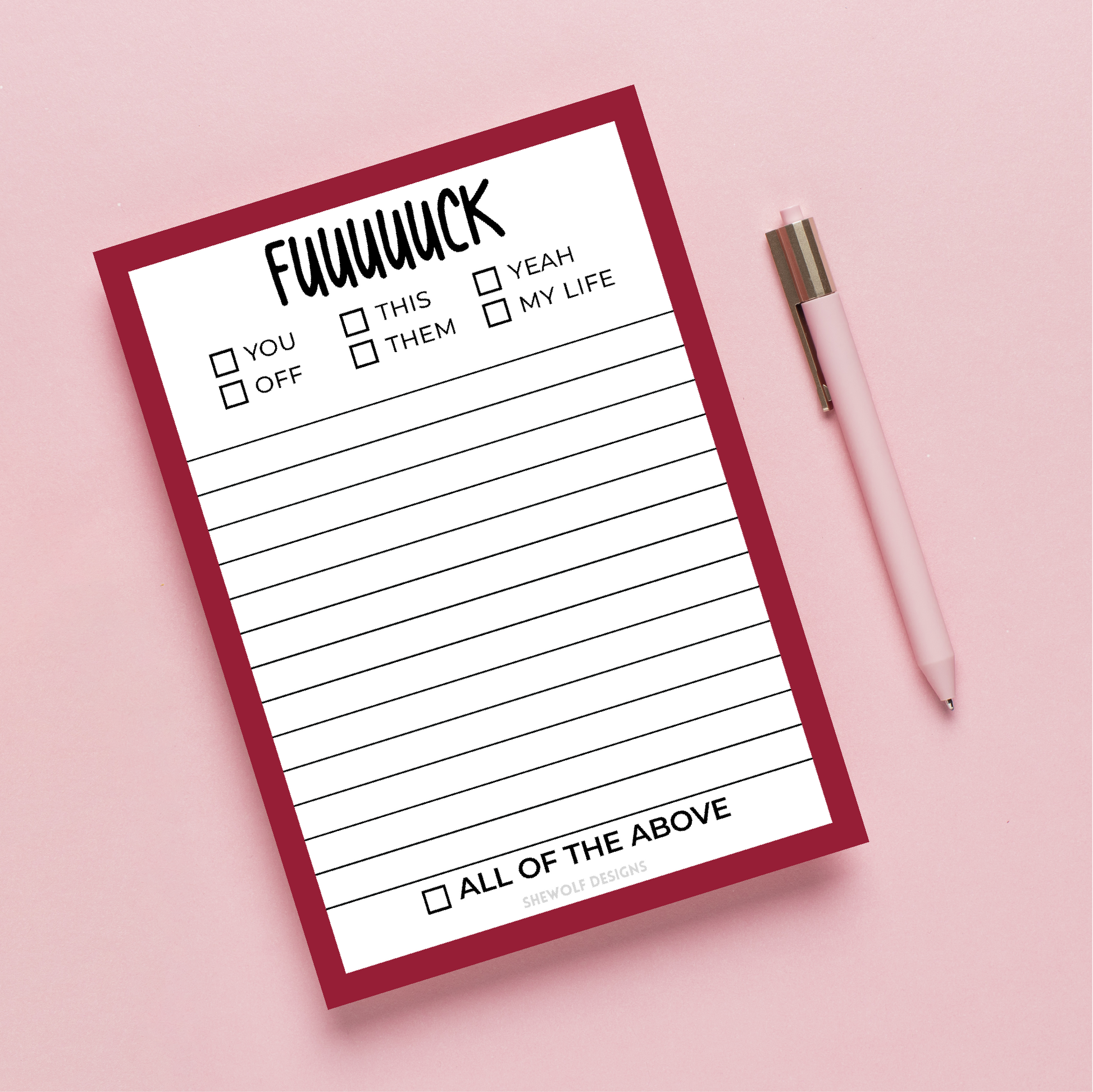 Notepad: Fuuuuck Overwhelmed & Funny To-Do List