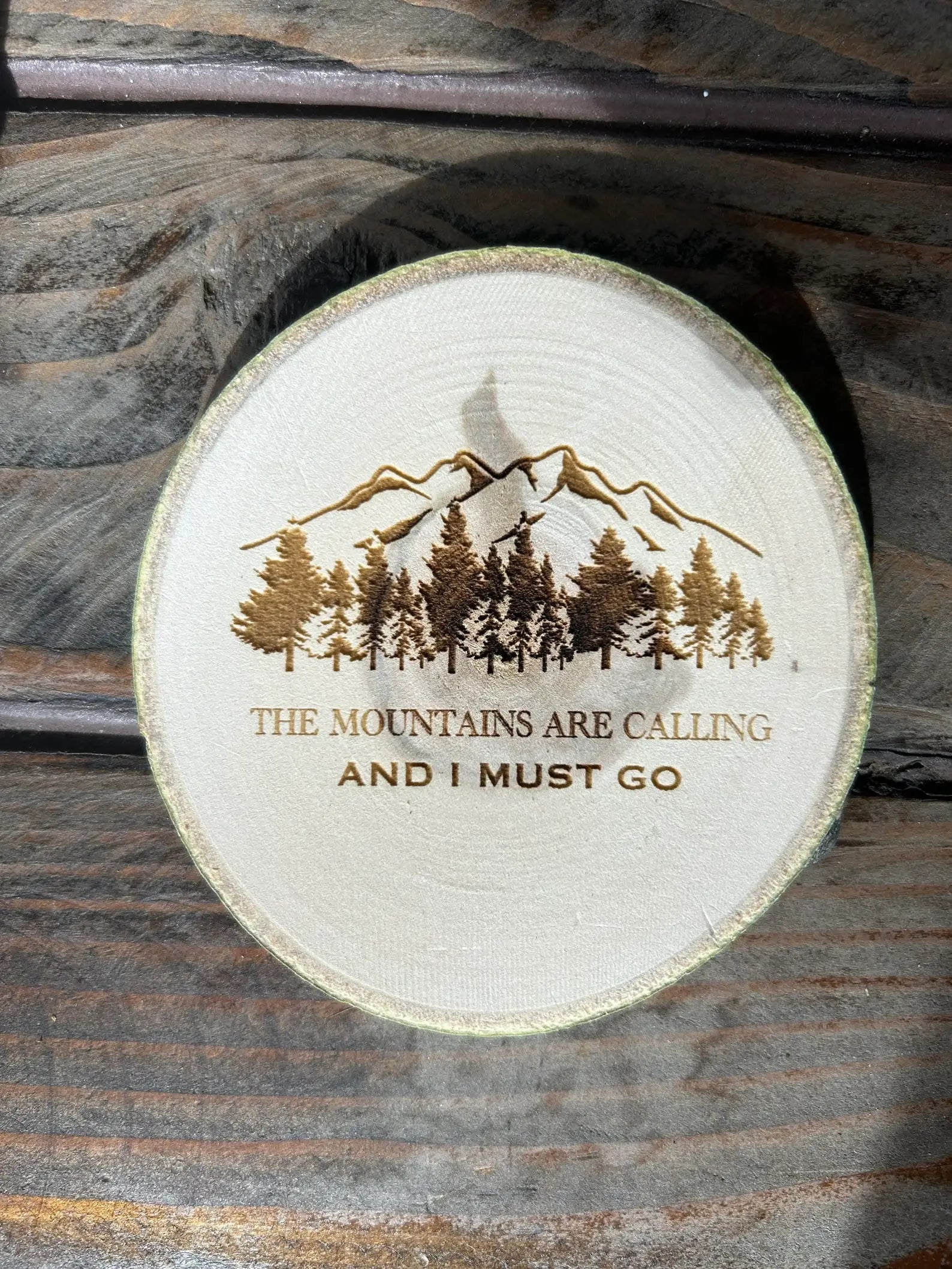 John Muir Quote Coaster, The Mountains Are Calling, Hiker