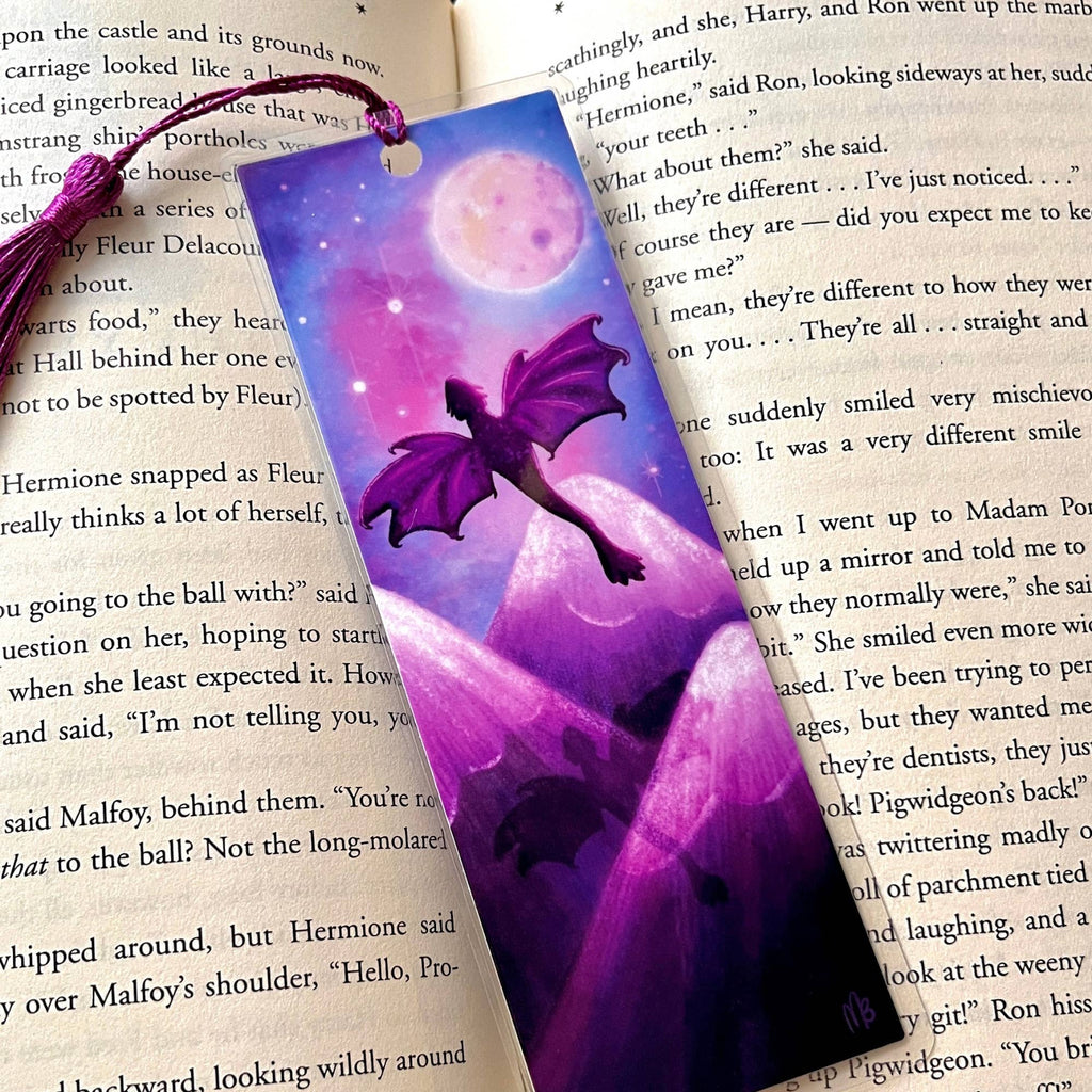 Dragon Bookmark | Laminated + Optional Tassel