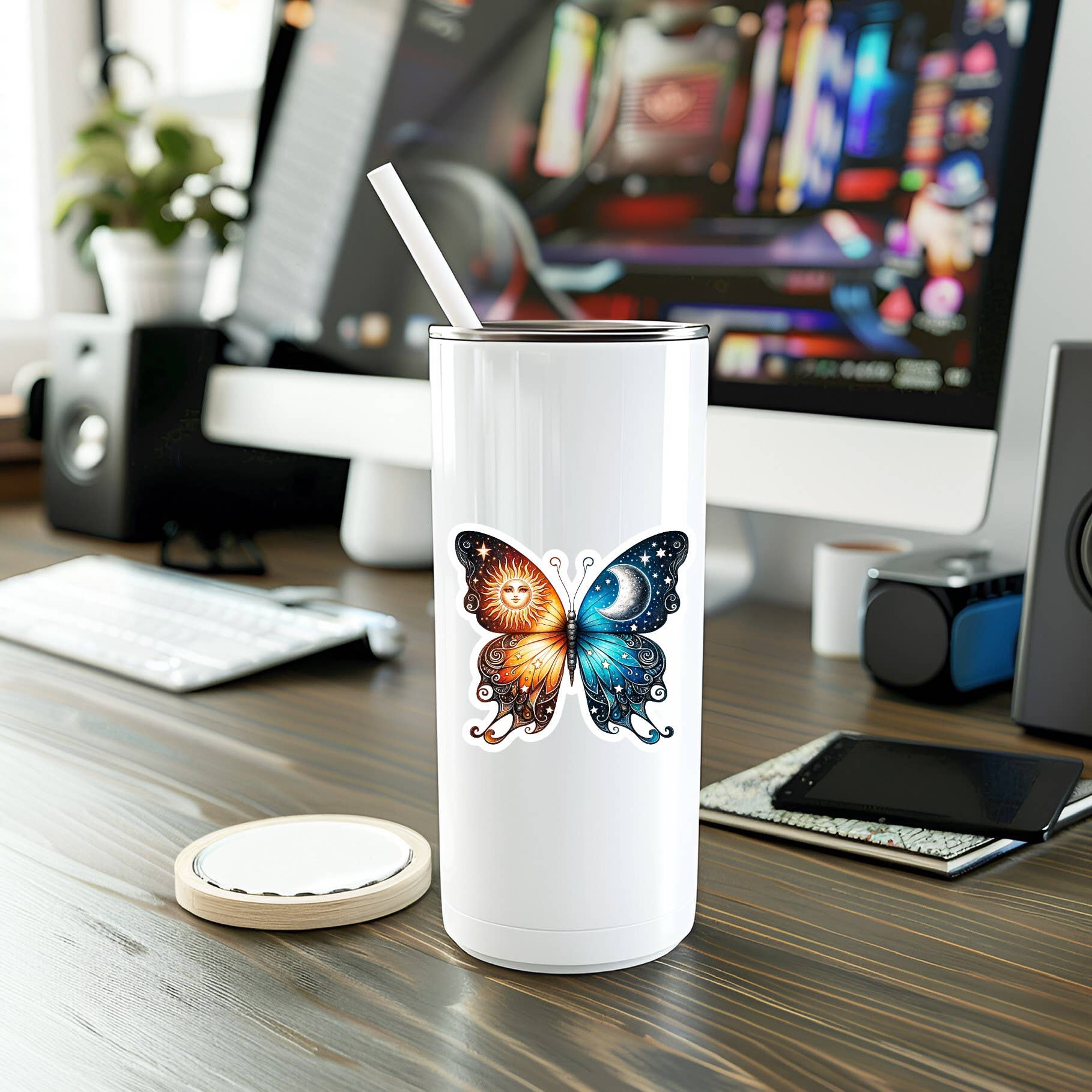 Beautiful Celestial Butterfly Vinyl Sticker