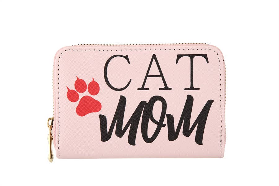 Ladies Cat Mom Themed Small Wallet Coin Purse