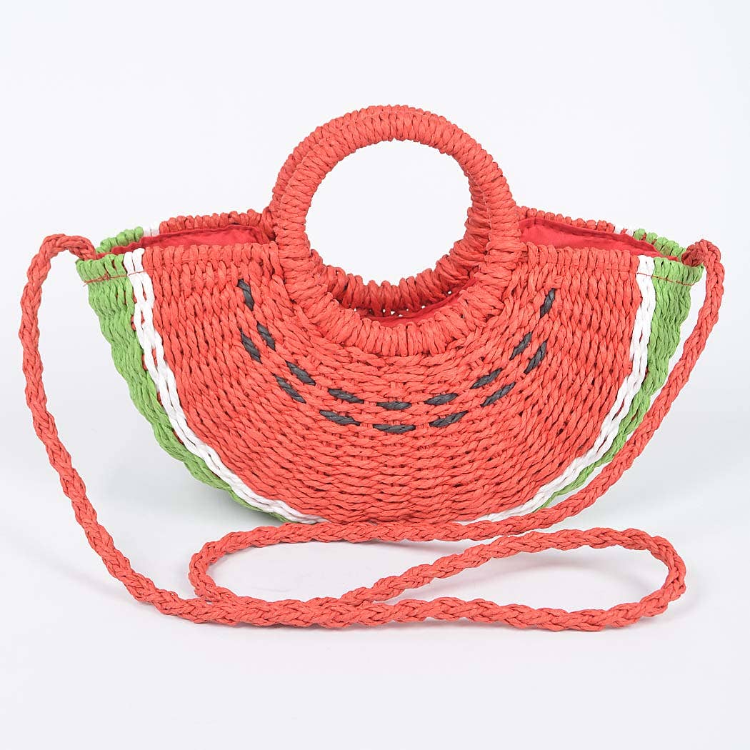 Faux Straw Watermelon Novelty Bag