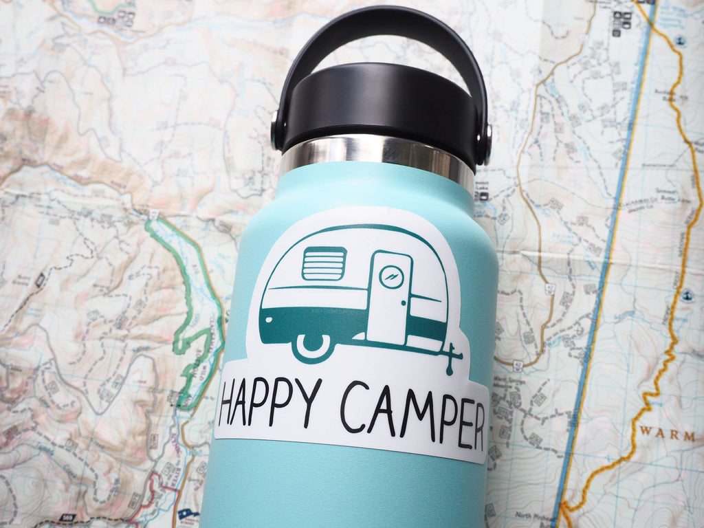 Happy Camper Sticker, Cute RV Bumper Stickers