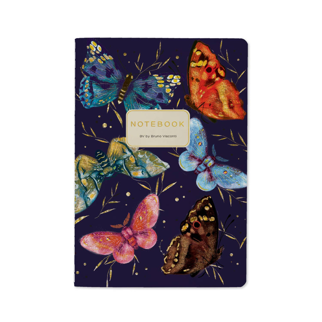 A5 Notebook - Butterflies on Blue