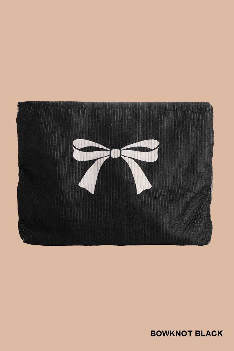 ,, SI-27948 Bowknot Pattern Makeup Cosmetic Clutch Bag