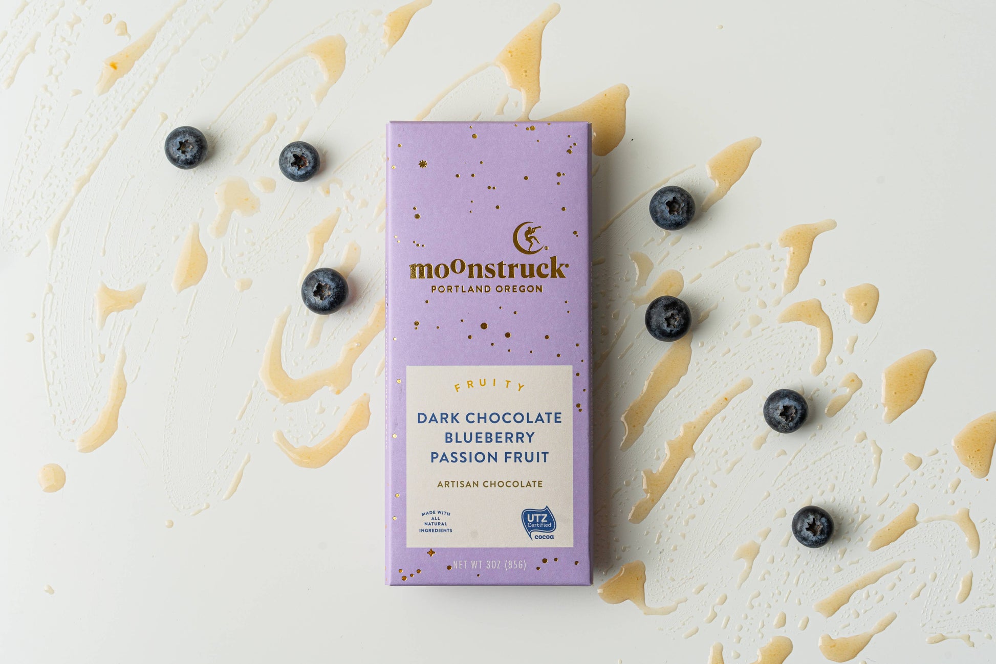 Fruity Dark Chocolate Blueberry Passion Fruit Bar