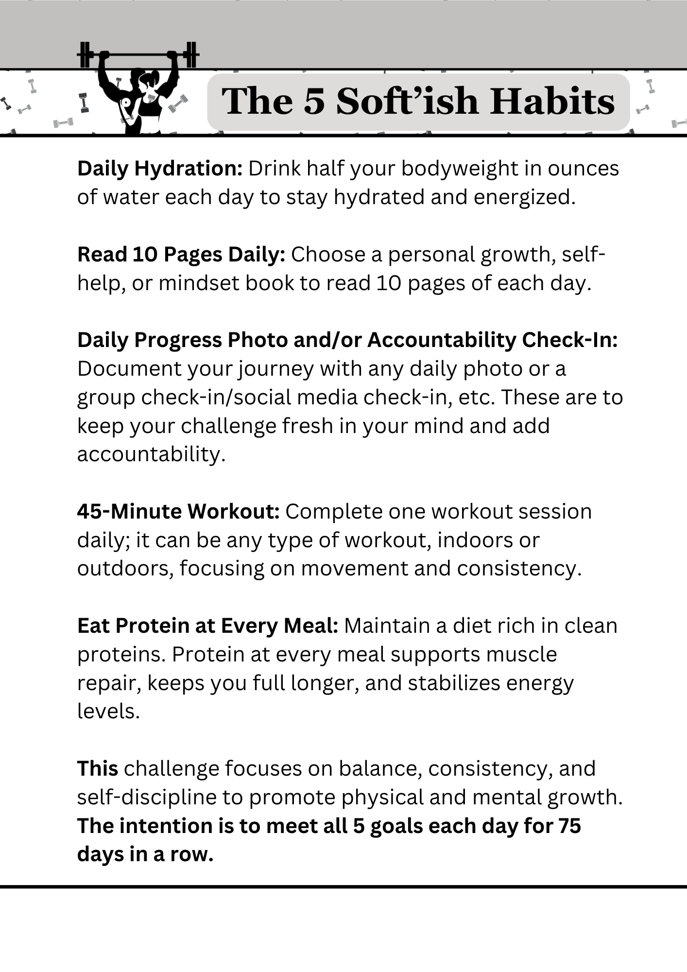 The 75-Day Soft'ish Tracker