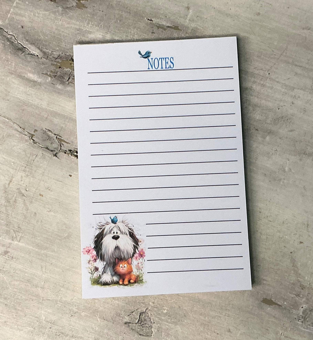 Whimsical Dog Notepads with Friends  Cute Stationery for Pet Lovers