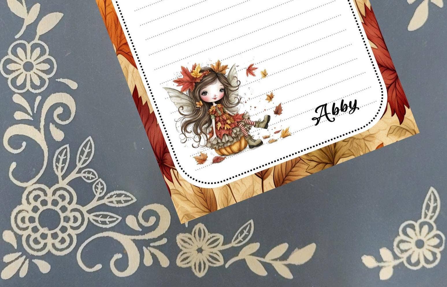 Notepad Fairy 2, Fall Autumn, Stationery