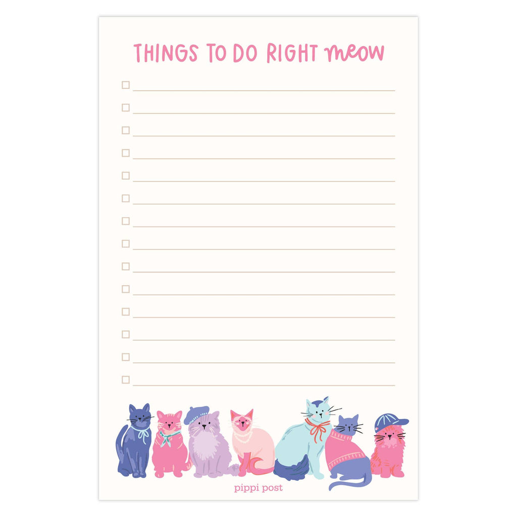Things To Do Right Meow Cool Cats 4x6 To Do Notepad