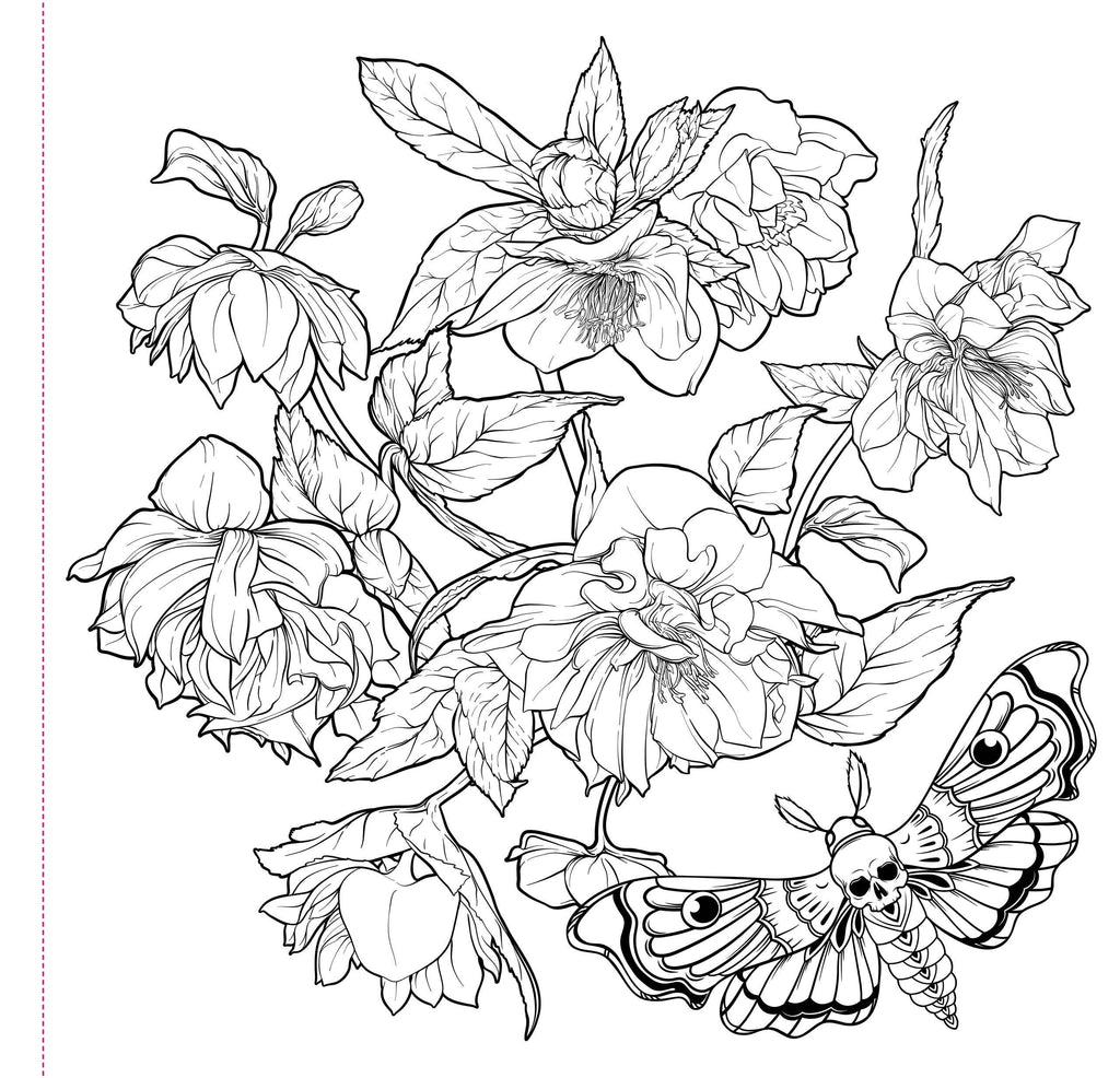 Goth Garden Adult Coloring Book