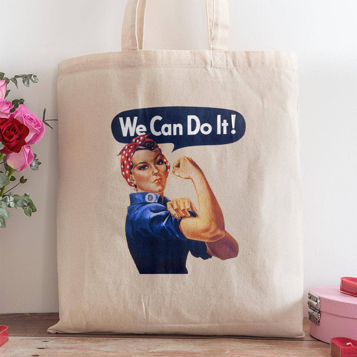 Rosie The Riveter We Can Do It Large Canvas Tote