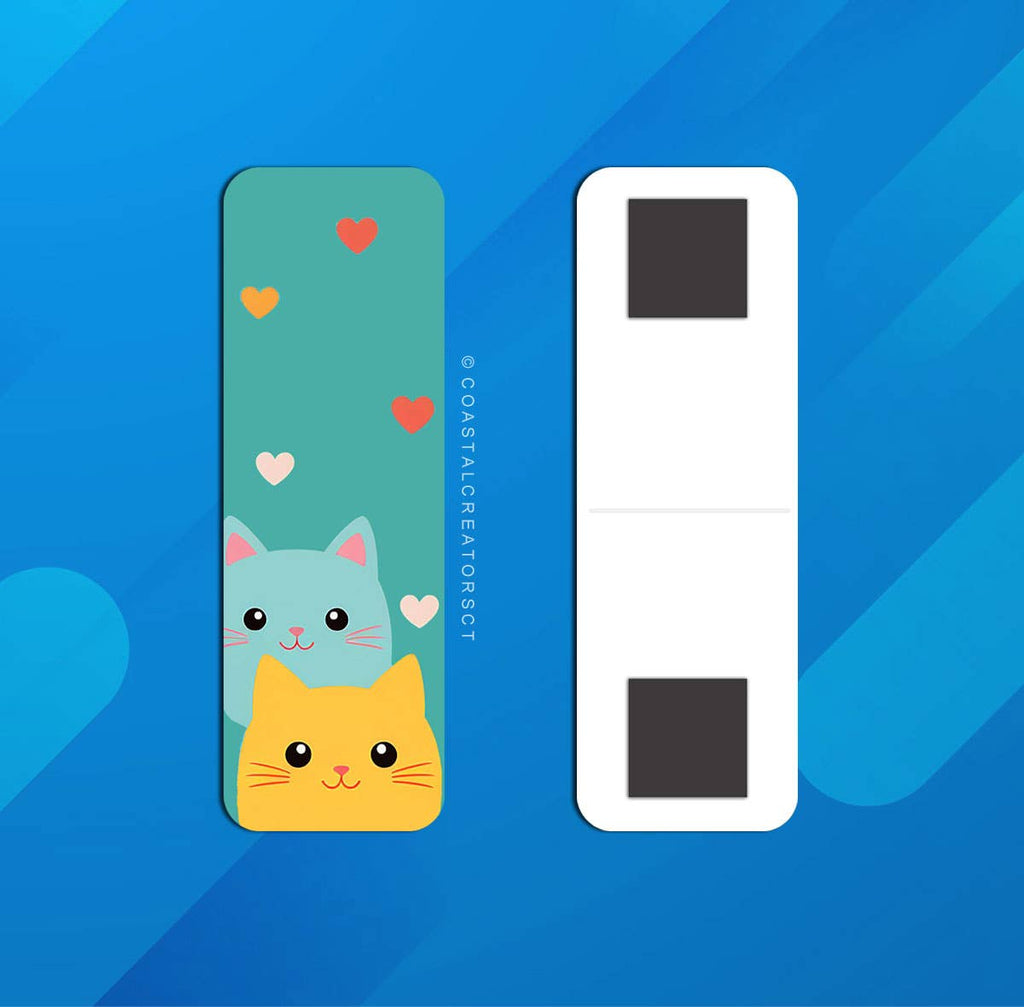 2-Pack Colorful Cats Magnetic Bookmarks (Packaged)