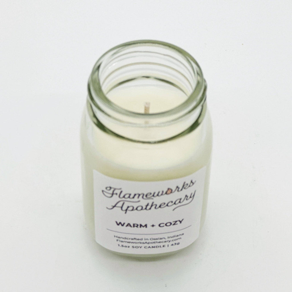 Warm + Cozy 1.5 oz Mini Mason Jar Candle