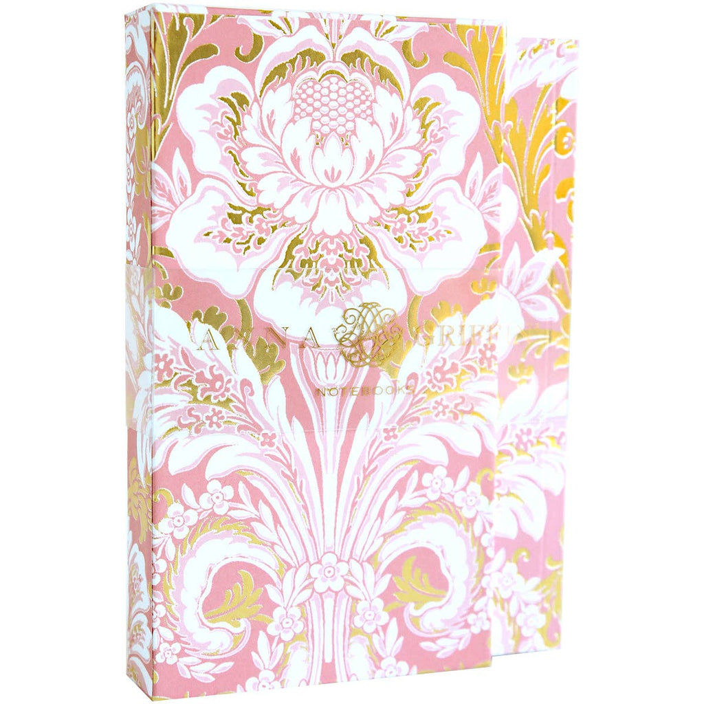 Pink Damask Notebook Set