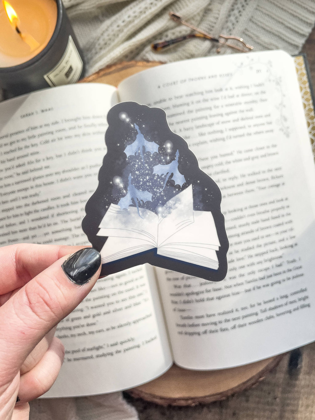 Magical Book With Dragons Waterproof Vinyl Sticker