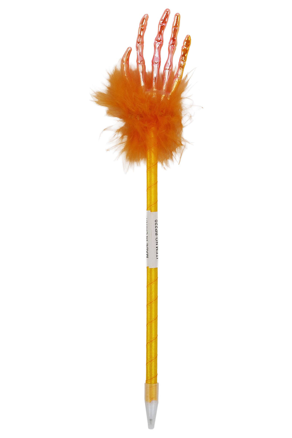 Skeleton Hands Metallic Feathered Pen - 12 Pcs