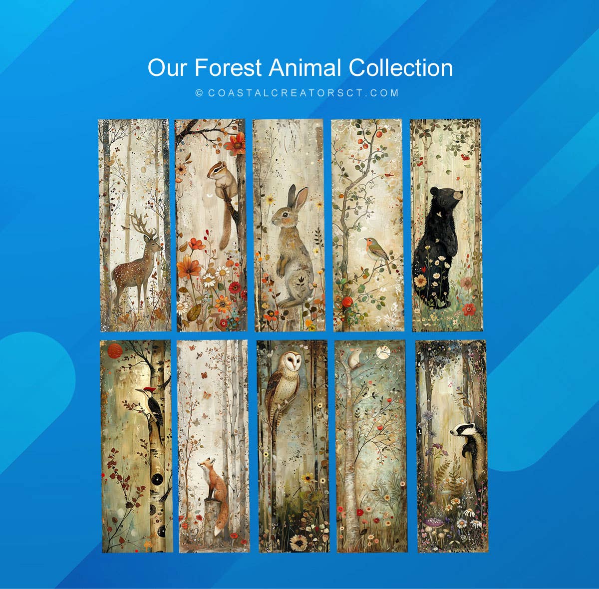 Woodland Forest Field Mouse 2"x6" Glossy Laminated Bookmark