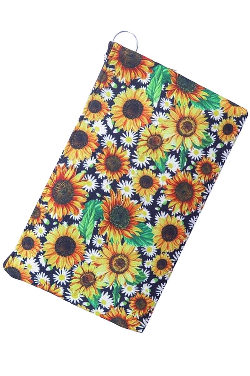 Sunflower Cosmetic Makeup Pouch Clutch Bag