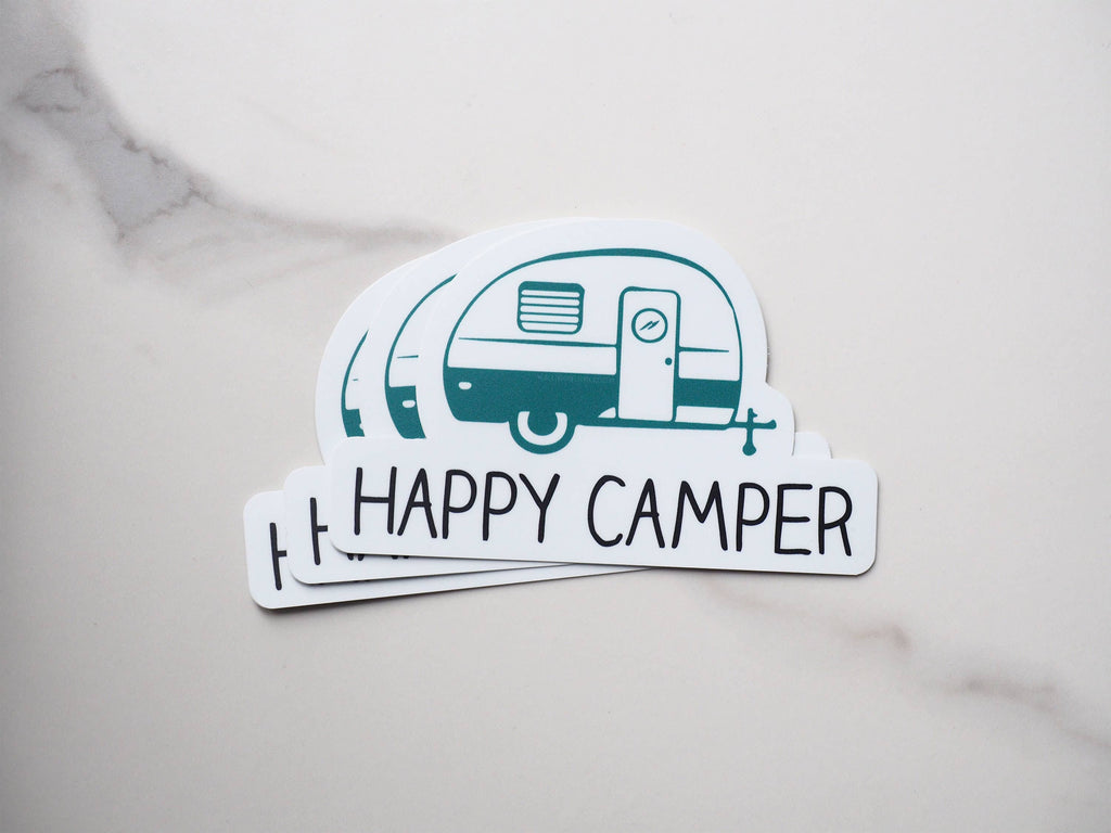 Happy Camper Sticker, Cute RV Bumper Stickers