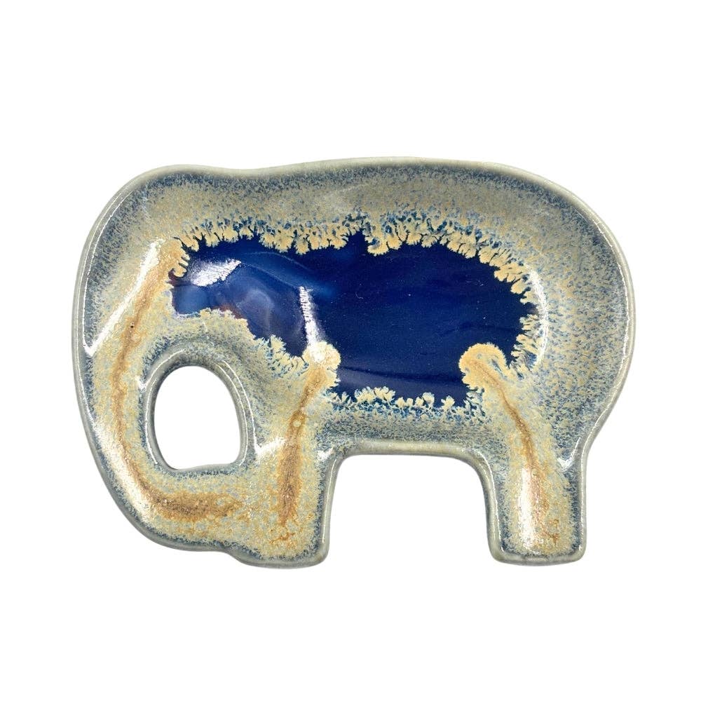 Ceramic Elephant Trinket Dish - Assorted