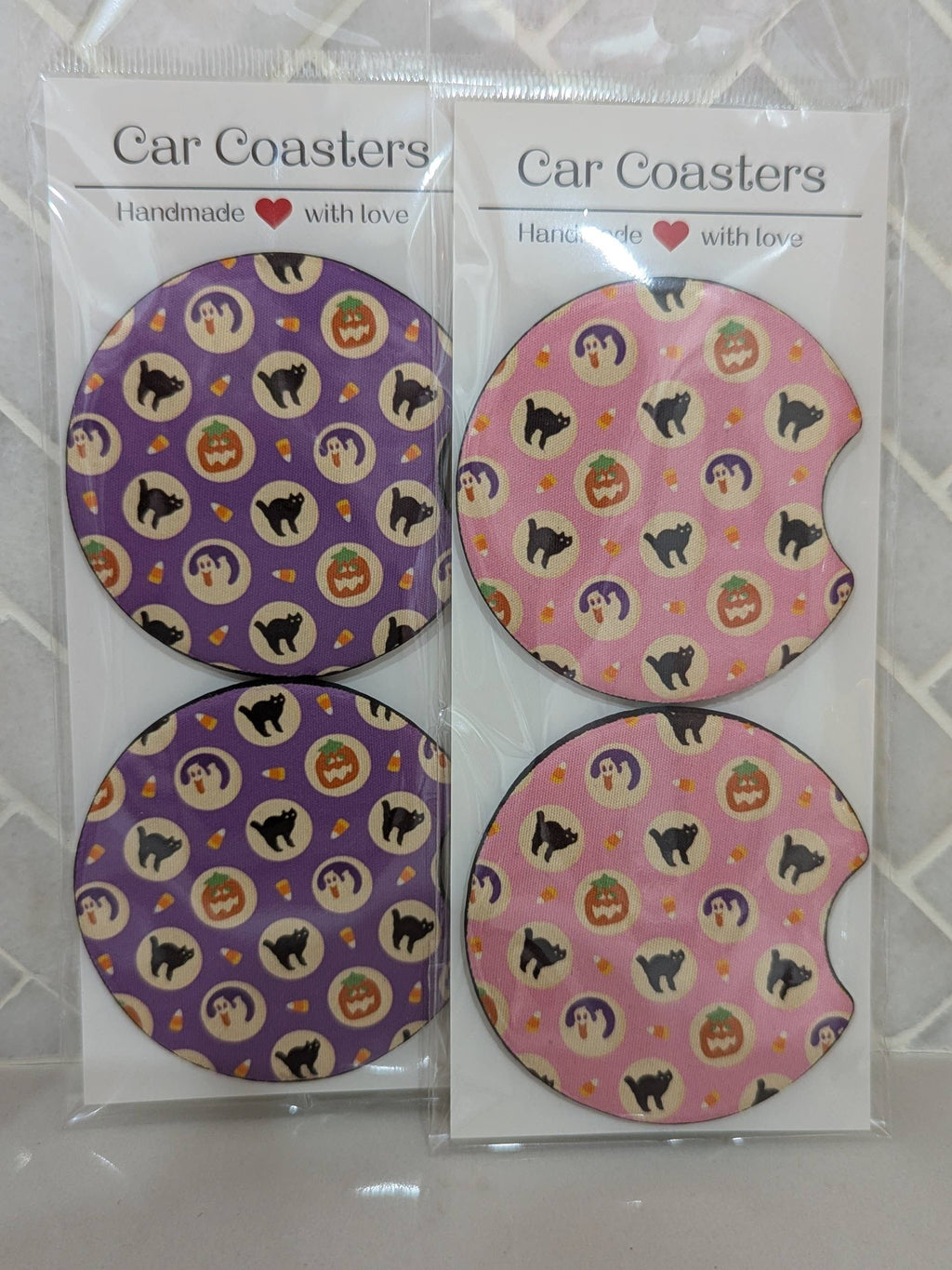 Halloween Retro Sugar Cookie Car Coasters