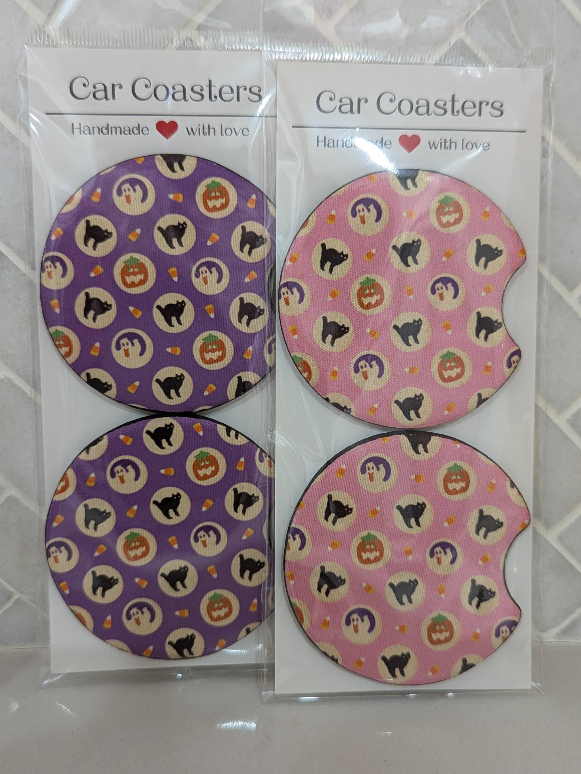 Halloween Retro Sugar Cookie Car Coasters