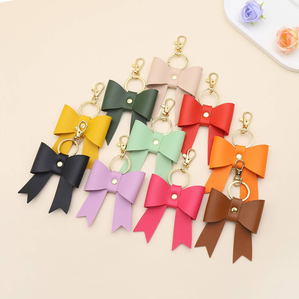 Leather Bow Keychain