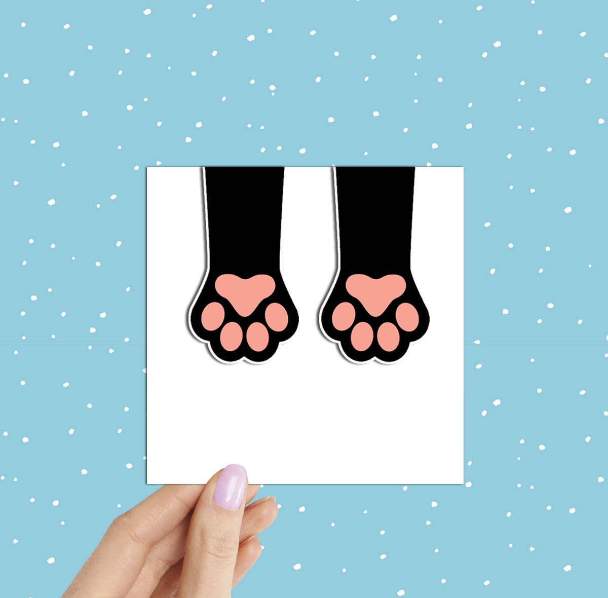 2-Pack Black Cat Paws Magnetic Bookmarks (Packaged)