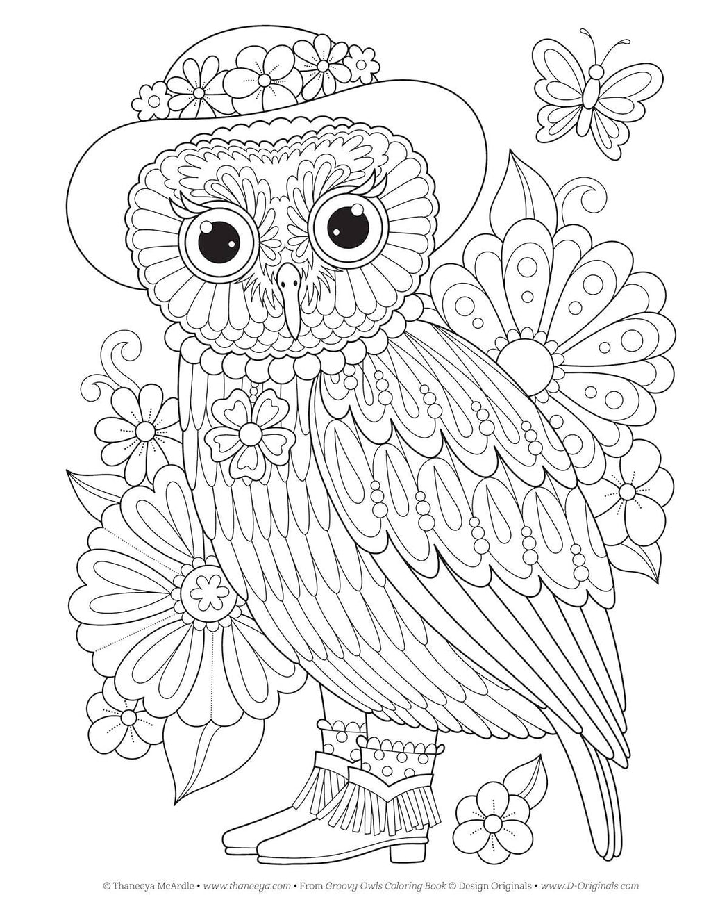Groovy Owls Coloring Book