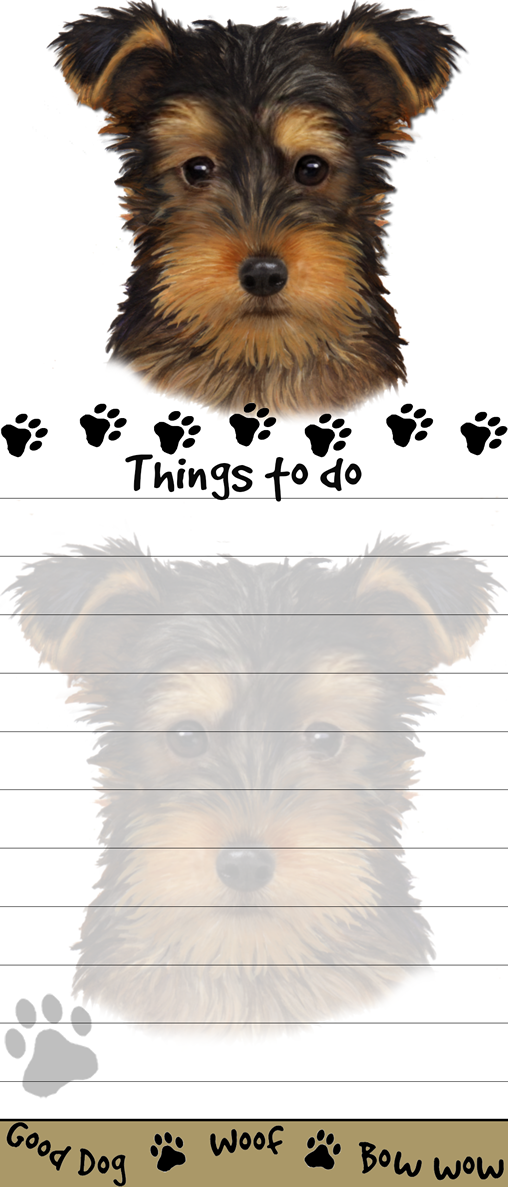 Yorkie Pup Magnetic List Pad