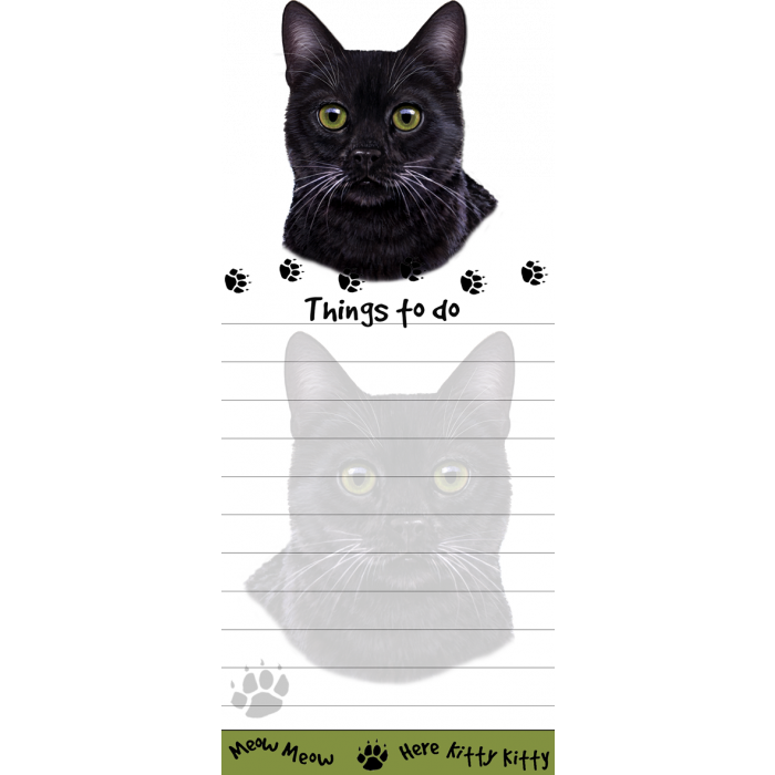 Black Cat Magnetic List Pad
