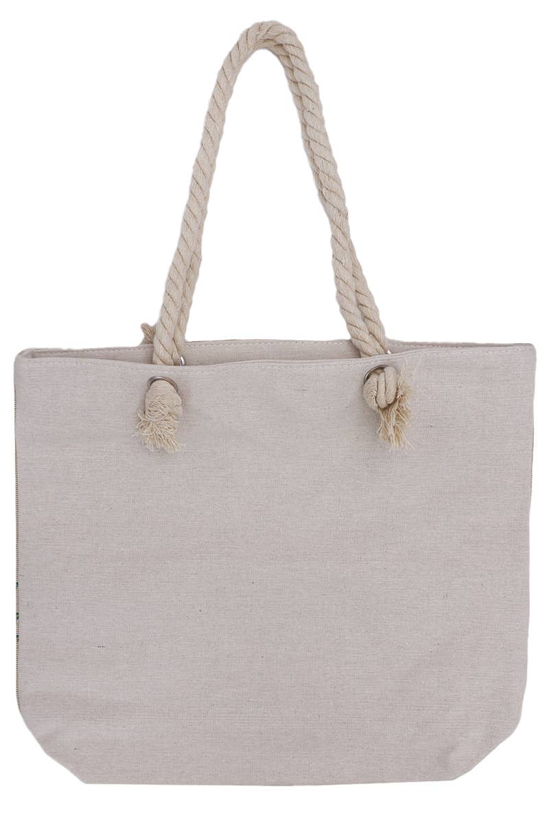 Butterfly Floral Mandala Tapestry Rope Handle Canvas Tote