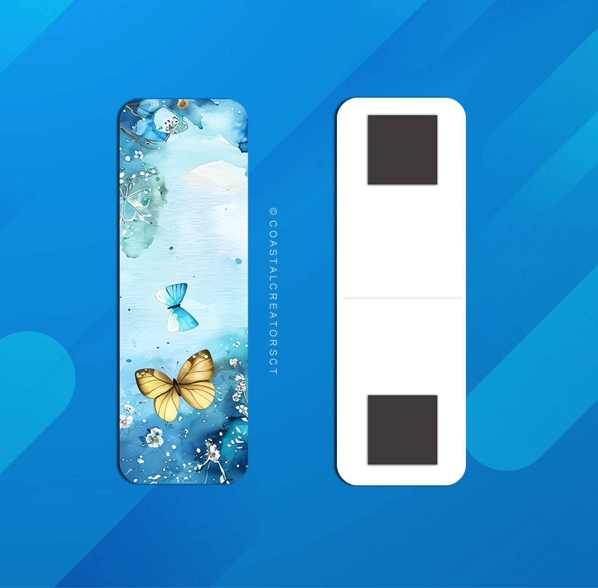 2-Pack Colorful Butterflies Magnetic Bookmarks (Packaged)